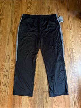 Kohl's Tek Gear Men's Black Track Pants with Gray Side Panels